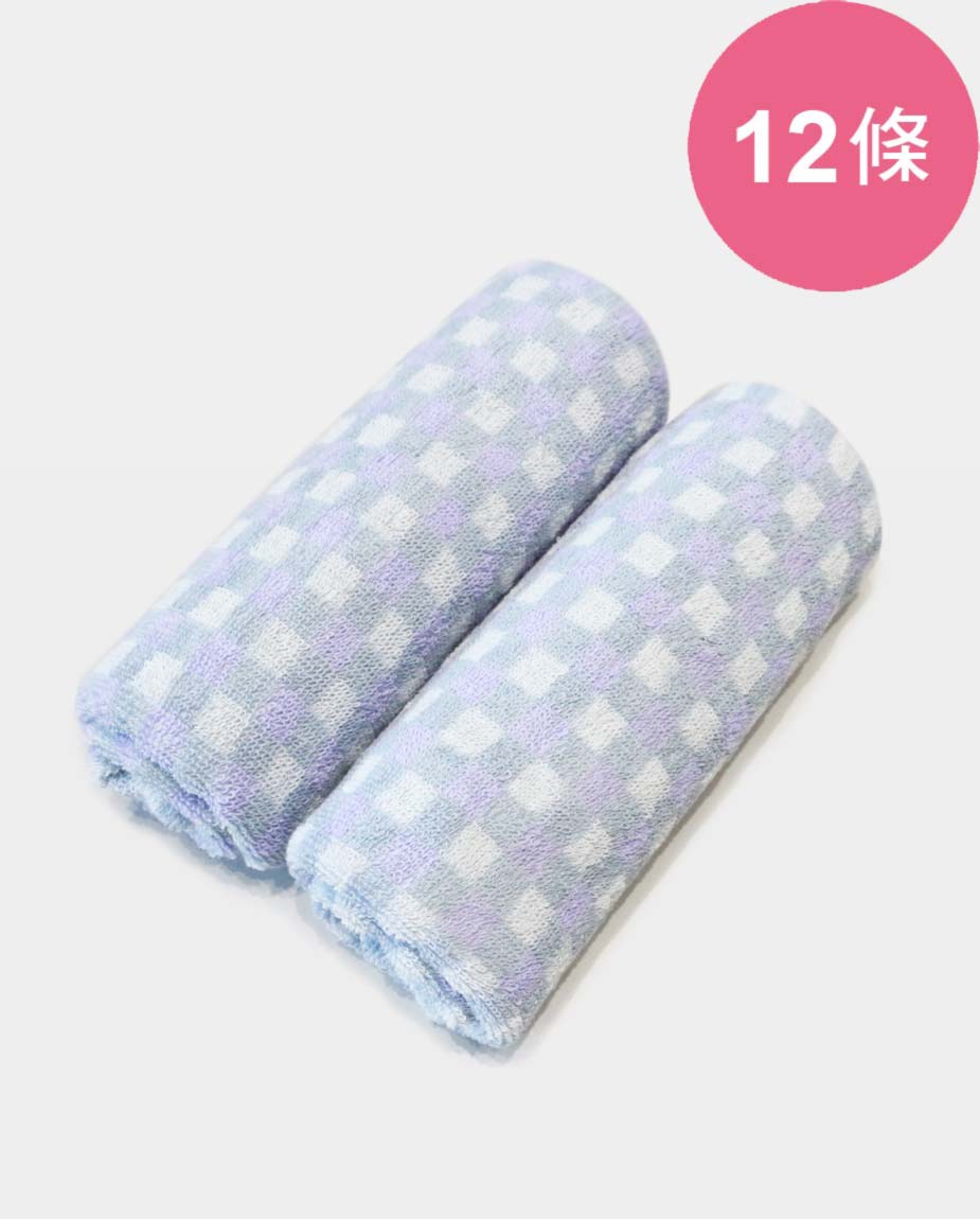 【三花】霧灰紫特調毛巾12條-顏色隨機 TF315