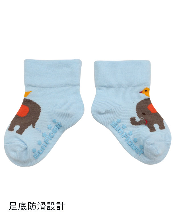【三花】兒童專用無痕襪.襪子(0-2歲)-大象好朋友 18小