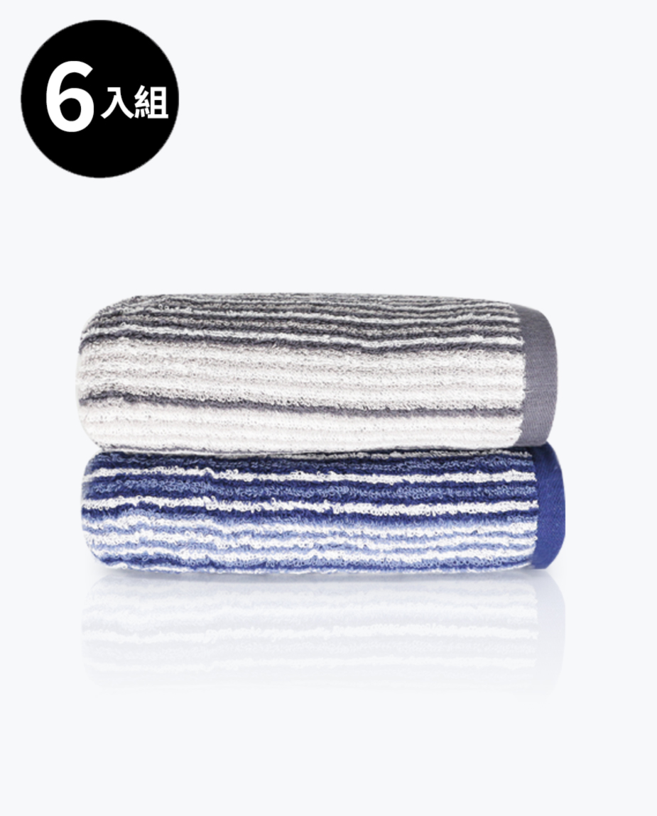 【三花】夏日藍調毛巾6條-顏色隨機 TF615