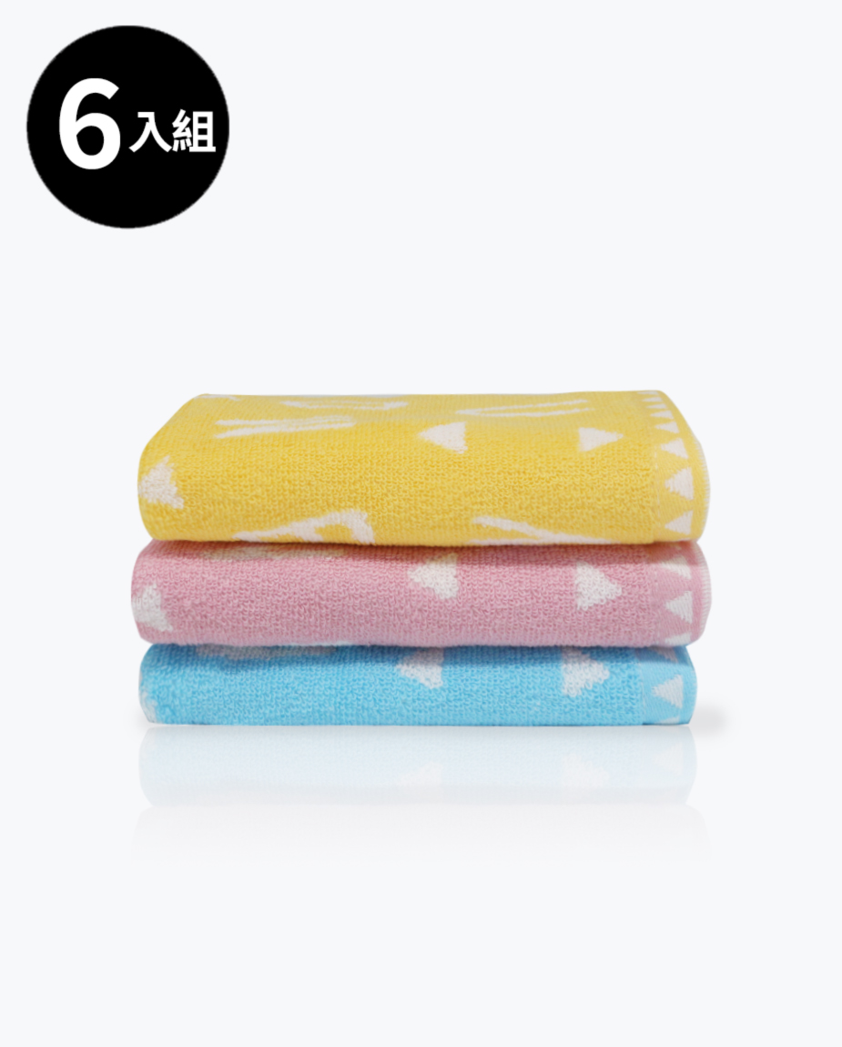 【三花】字母派對童巾6條-顏色隨機 TL108