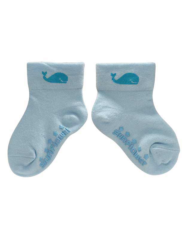 【三花】兒童專用無痕襪.襪子(0-2歲)-淘氣鯨魚 18小